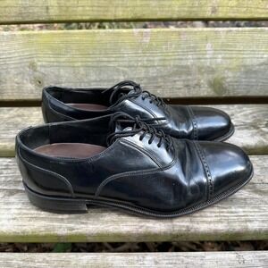 Vintage Florsheim Lexington Leather Cap Toe Oxford Dress Shoes Black Size 10.5